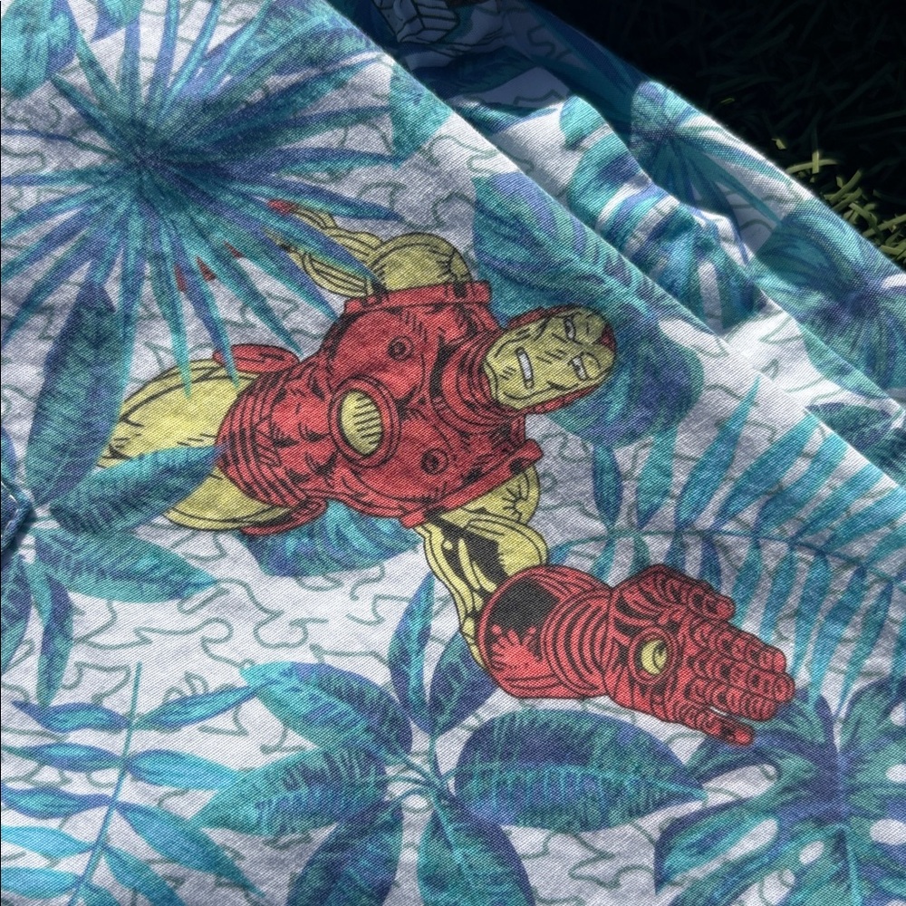 Marvel Blue Floral Men's Shirt - Picture 7 of 8